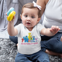 Sesame Street Pals | Birthday Girl - Name &amp; Age Baby T-Shirt