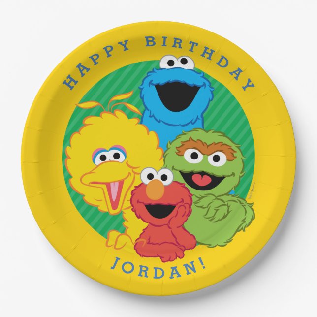 Sesame Street Pals Birthday Paper Plates (Front)