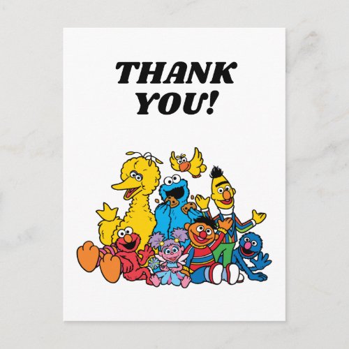 Sesame Street Pals Birthday Thank You Postcard