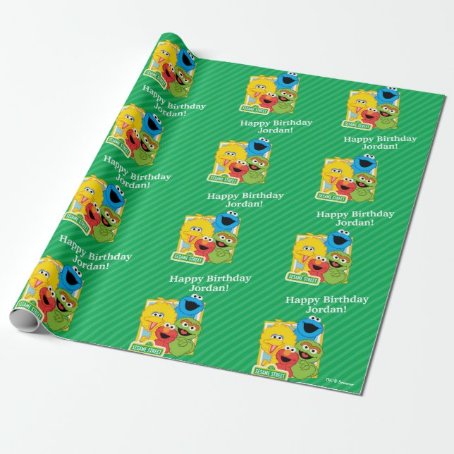 Sesame Street Pals Birthday Wrapping Paper (Unrolled)