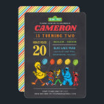 Sesame Street Pals | Chalkboard Balloons Birthday Invitation<br><div class="desc">This charming birthday invitation features beloved Sesame Street characters, including Elmo, Cookie Monster, Big Bird, and Oscar the Grouch, set against a playful chalkboard background. Accented with colorful balloons and cheerful details, this design sets the tone for a fun and festive celebration. Customizable with your event details, it’s perfect for...</div>