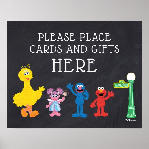 Sesame Street Pals Chalkboard  Cards  Gifts Poster