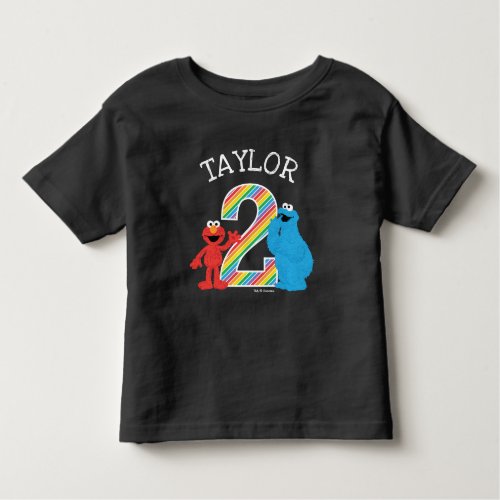 Sesame Street Pals Chalkboard Rainbow 2nd Birthday Toddler T_shirt