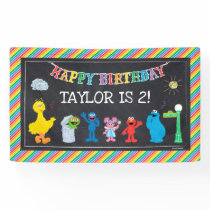 Sesame Street Pals Chalkboard Rainbow Birthday Banner