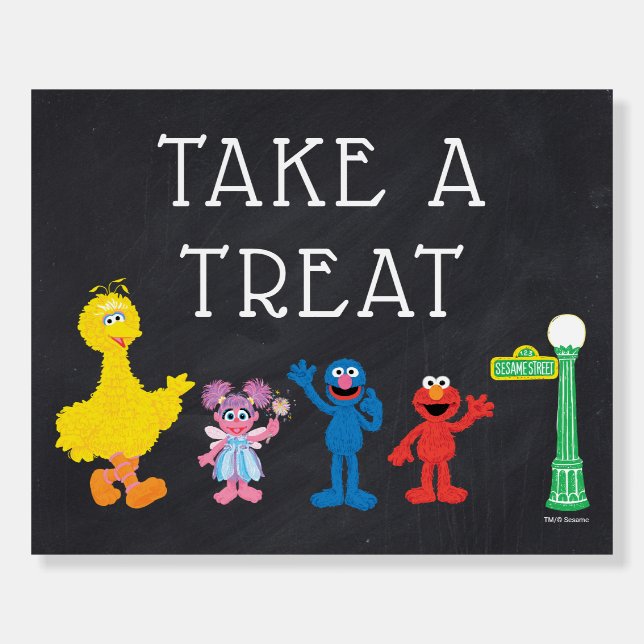 Sesame Street Pals Chalkboard Rainbow Birthday Foam Board (Front)