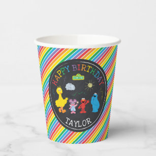 Sesame Street Pals Chalkboard Rainbow Birthday  Paper Cups