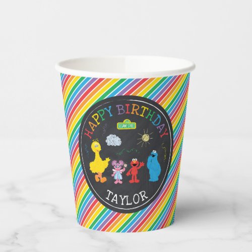 Sesame Street Pals Chalkboard Rainbow Birthday  Paper Cups