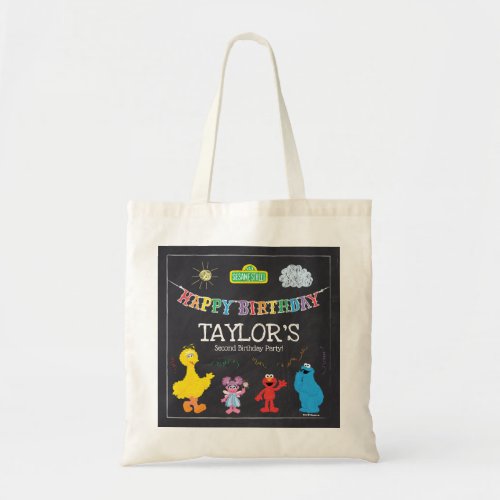 Sesame Street Pals Chalkboard Rainbow Birthday Tote Bag