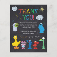 Sesame Street Pals Chalkboard Rainbow Thank You