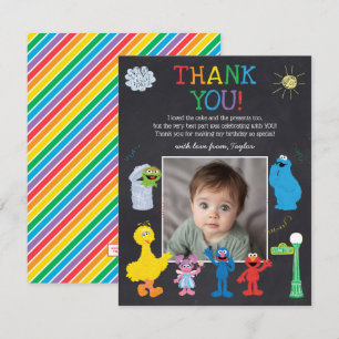 Sesame Street Pals Chalkboard Rainbow Thank You
