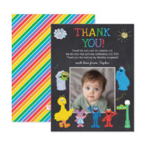 Sesame Street Pals Chalkboard Rainbow Thank You Card