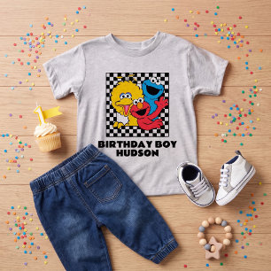 Sesame Street Pals Checkered Birthday Boy Toddler T-shirt