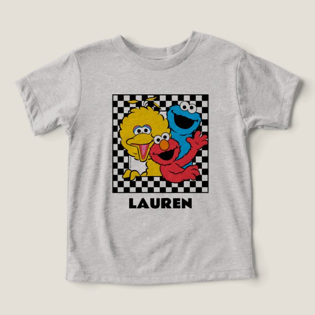 Sesame Street Pals Checkered Toddler T-shirt (Design Front)