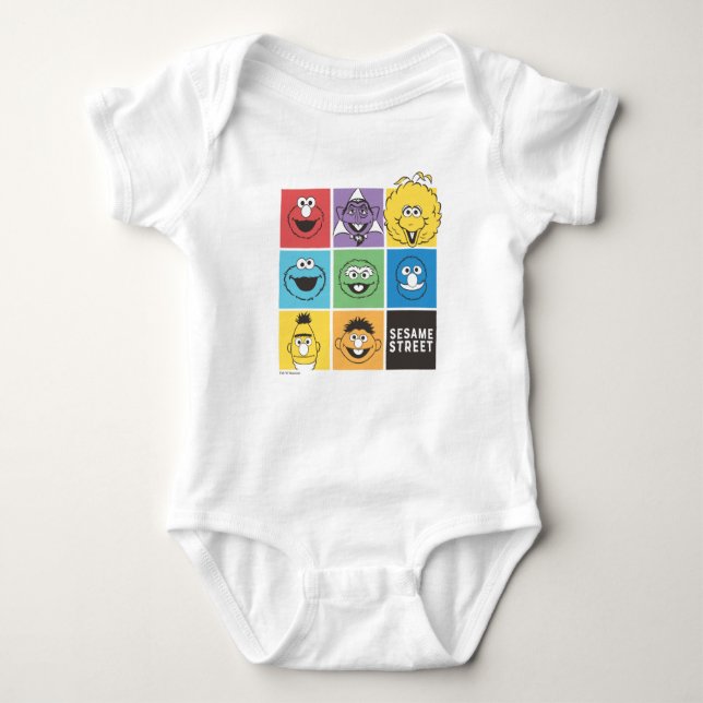 Sesame Street Pals | Color Blocks Baby Bodysuit (Front)