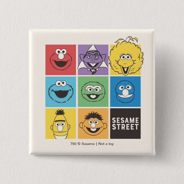 Sesame Street Pals | Color Blocks Button (Front)