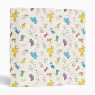 Sesame Street Pals Colorful Vintage Pattern 3 Ring Binder