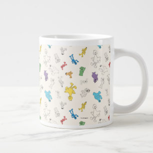 Sesame Street Pals Colorful Vintage Pattern Giant Coffee Mug