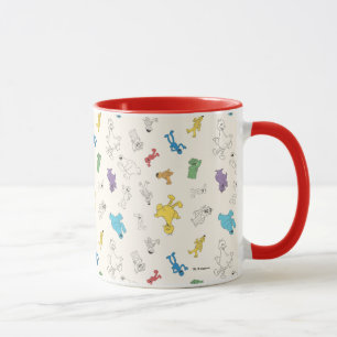 Sesame Street Pals Colorful Vintage Pattern Mug