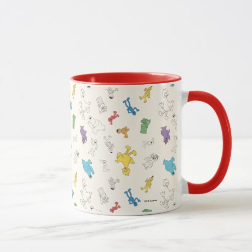 Sesame Street Pals  Colorful Vintage Pattern Mug