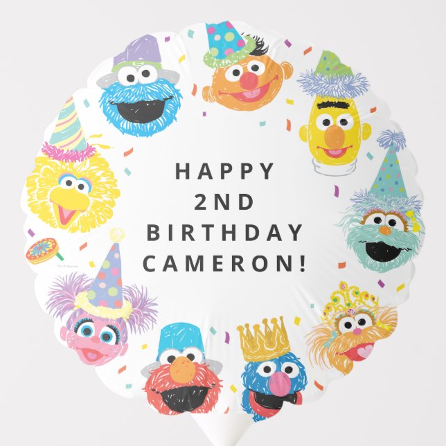Sesame Street Pals Confetti Birthday Balloon (Front)