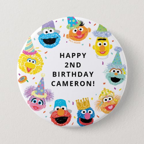 Sesame Street Pals Confetti Birthday Button