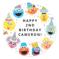 Sesame Street Pals Confetti Birthday Classic Round Sticker