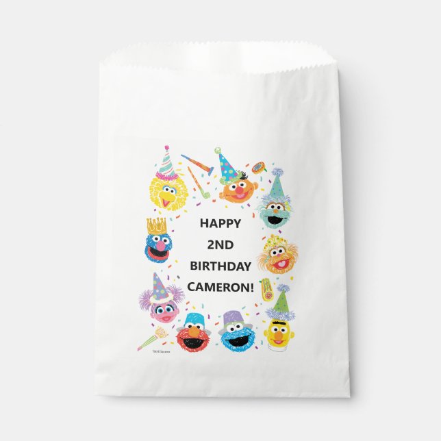 Sesame Street Pals Confetti Birthday Favor Bag (Front)