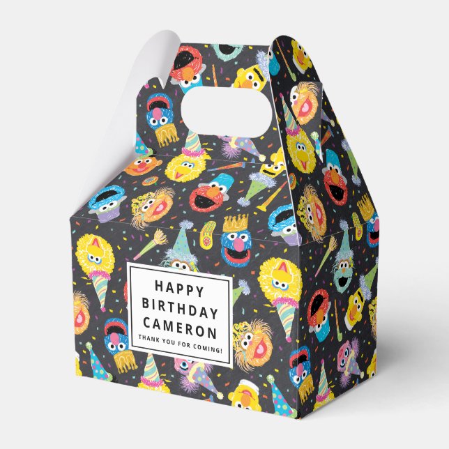 Sesame Street Pals Confetti Birthday Favor Boxes (Front Side)
