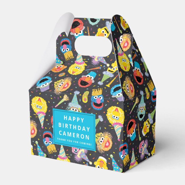 Sesame Street Pals Confetti Birthday Favor Boxes (Front Side)