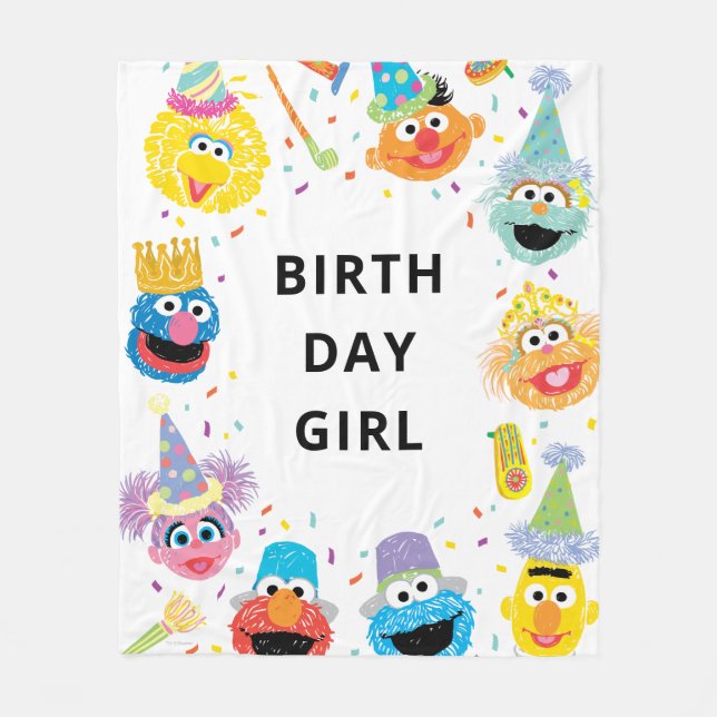 Sesame Street Pals Confetti Birthday Fleece Blanket (Front)