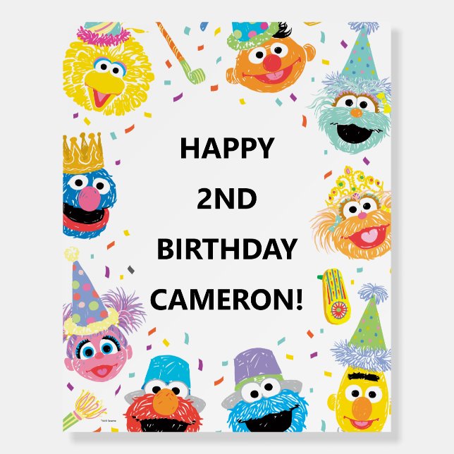 Sesame Street Pals Confetti Birthday Foam Board (Front)