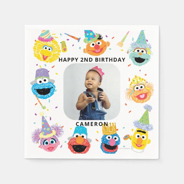 Sesame Street Pals Confetti Birthday Napkins (Front)
