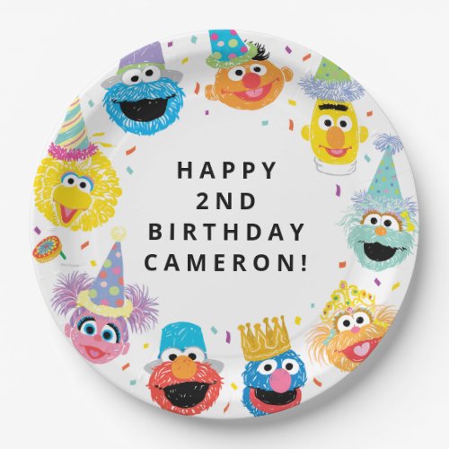 Sesame Street Pals Confetti Birthday Paper Plates
