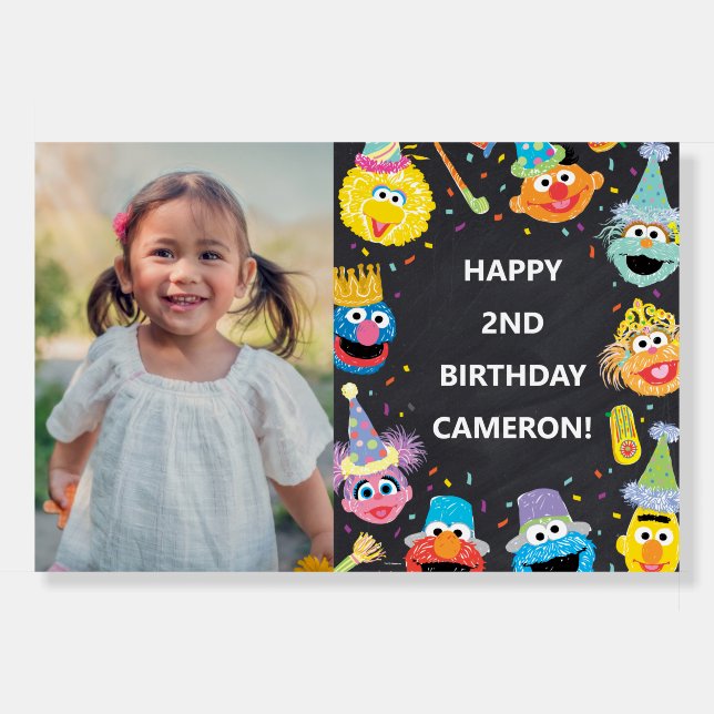 Sesame Street Pals Confetti Birthday Photo Foam Board (Front)
