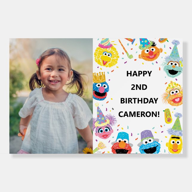 Sesame Street Pals Confetti Birthday Photo Foam Board (Front)