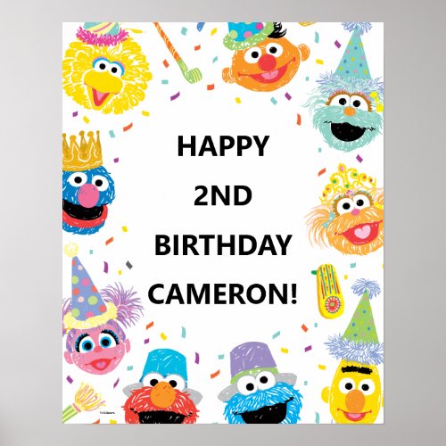 Sesame Street Pals Confetti Birthday Poster