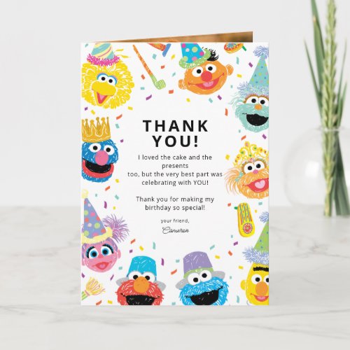 Sesame Street Pals Confetti Birthday Thank You