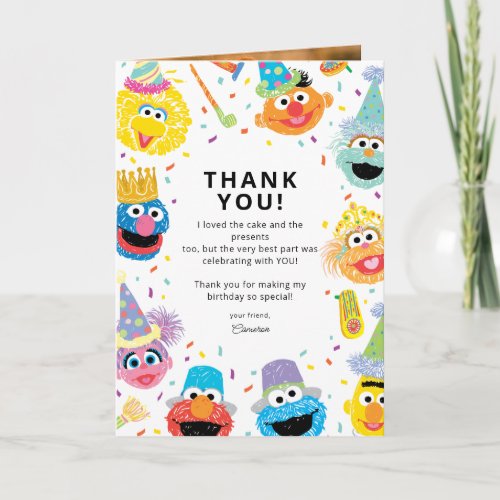 Sesame Street Pals Confetti Birthday Thank You Card