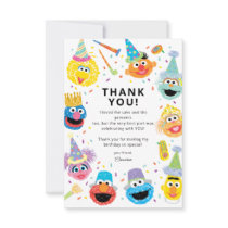 Sesame Street Pals Confetti Birthday  Thank You Card