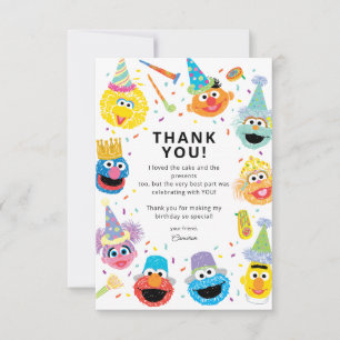 Sesame Street Pals Confetti Birthday Thank You Card