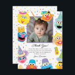 Sesame Street Pals Confetti Birthday Thank You Card<br><div class="desc">Throw some confetti and send a heartfelt thank you with a card full of friends! This cheerful design features a confetti-filled celebration with all of the beloved Sesame Street characters surrounding your little one. It's the perfect way to share gratitude for the gifts and love that made their birthday so...</div>