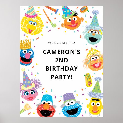 Sesame Street Pals Confetti Birthday Welcome Poster