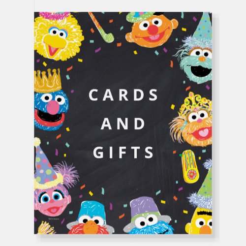 Sesame Street Pals Confetti  Cards  Gifts Foam Board