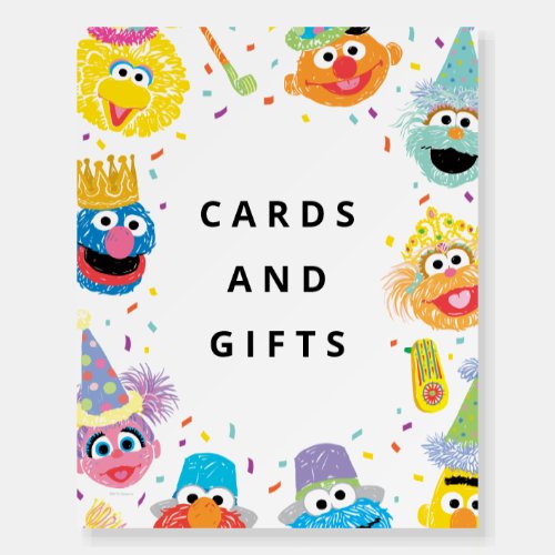 Sesame Street Pals Confetti  Cards  Gifts Foam Board