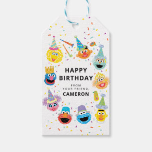 Sesame Street Pals Confetti Happy Birthday From Gift Tags