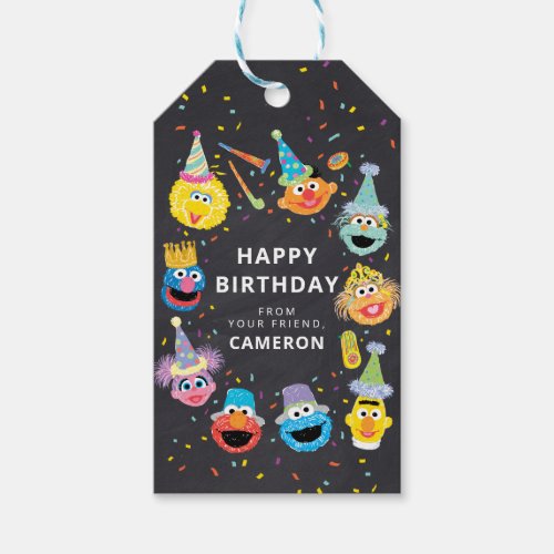 Sesame Street Pals Confetti Happy Birthday From Gift Tags