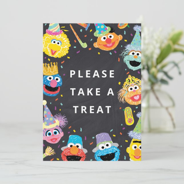 Sesame Street Pals Confetti | Take A Treat Invitation (Standing Front)