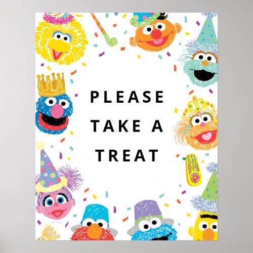 Sesame Street Pals Confetti  Take A Treat Poster