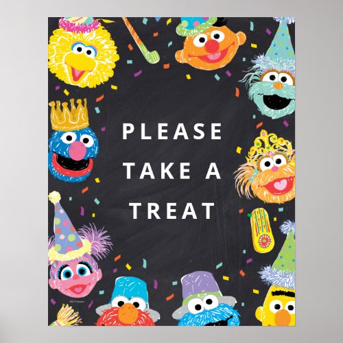 Sesame Street Pals Confetti  Take A Treat Poster