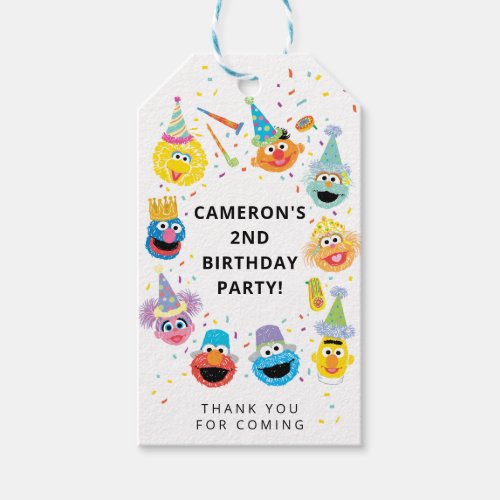 Sesame Street Pals Confetti Thank You Favor Gift Tags